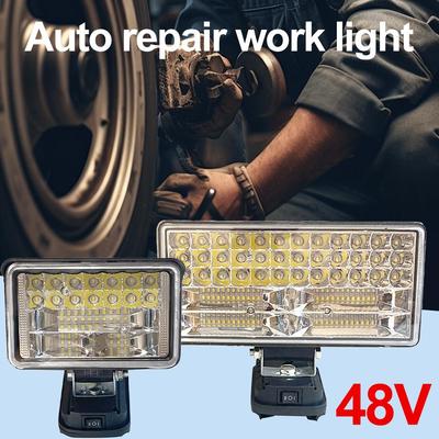 48V Cordless LED Work Light Spotlight for Makita 18V Li-ion Battery BL1430 BL1830 Outdoor Flashlight Emergency Light Dual USB