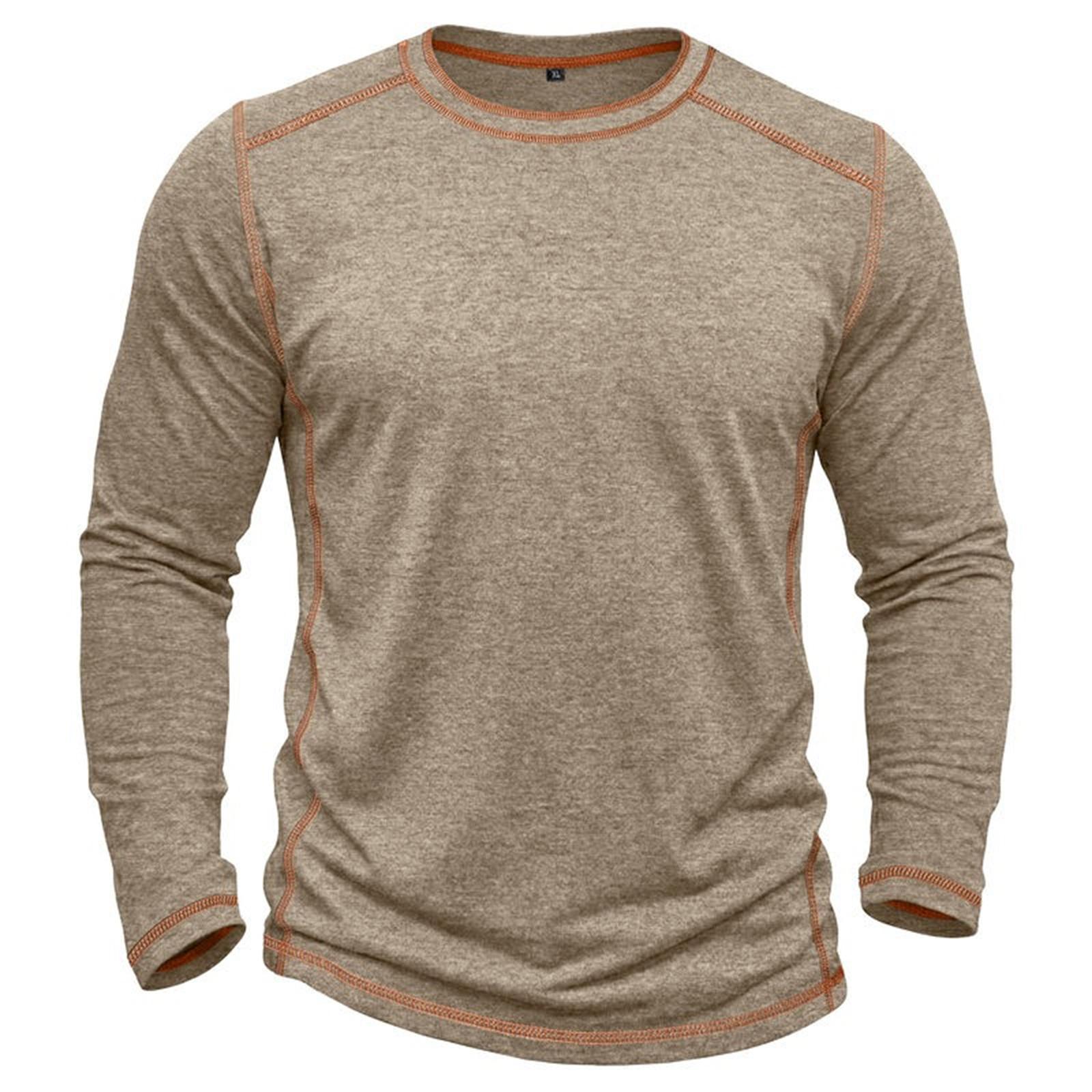 

Men’s Casual Long Sleeve Quick Dry Golf Shirt Crew Neck Lightweight Athletic Top for Outdoor Sports Activities XXXL хакі