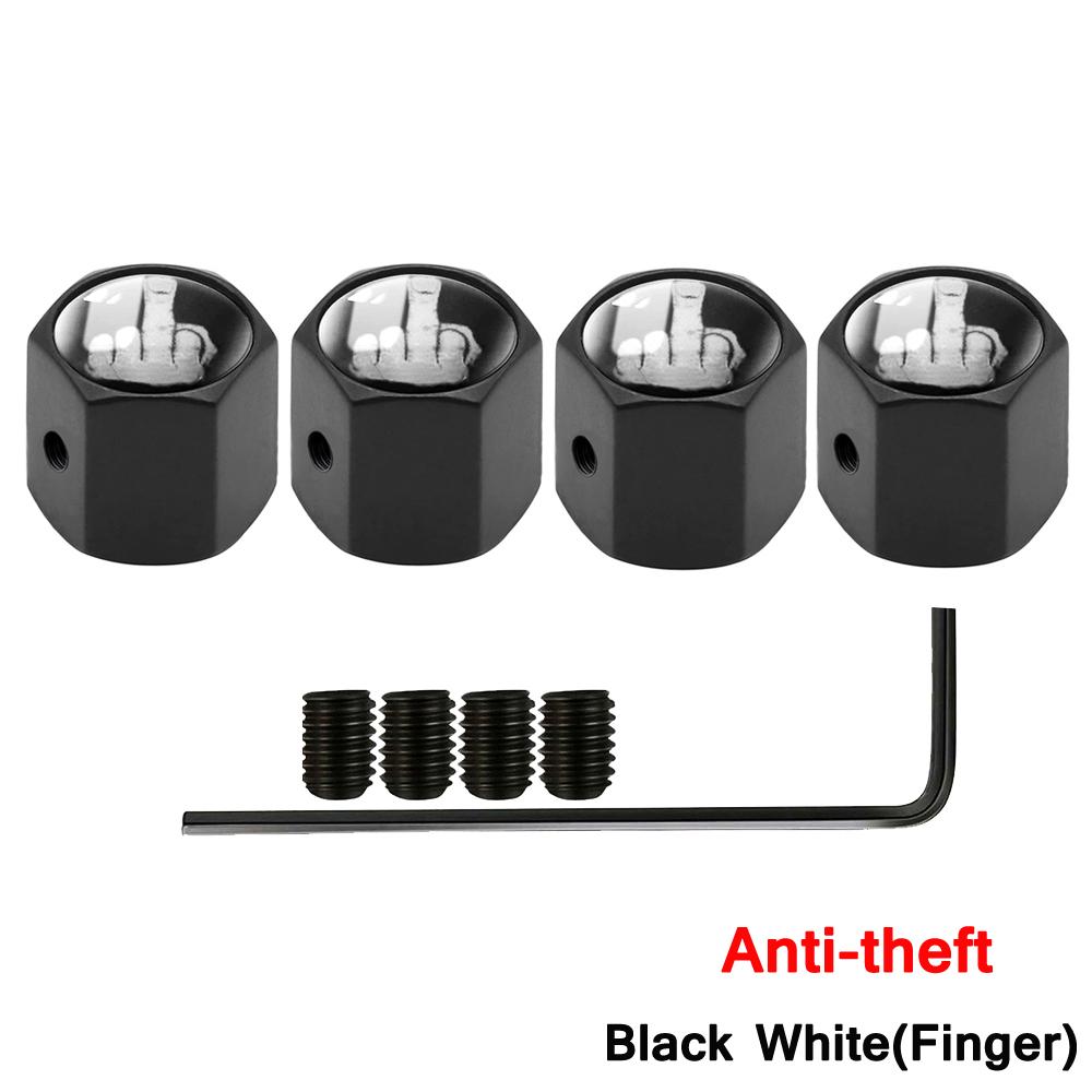 DSYCAR Anti-theft Valve Stem Caps for Cars, Trucks, Motorcycles Skull Style Tire Valve Dust Caps, Dustproof Seal Lock Tight Fit
