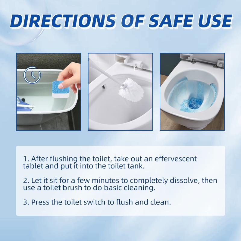 Toilet Cleaning Tablets (Boxed) Household Bathroom Powerful Stain & Odor Removal Long-Lasting Freshness Toilet Cleaning Tablets