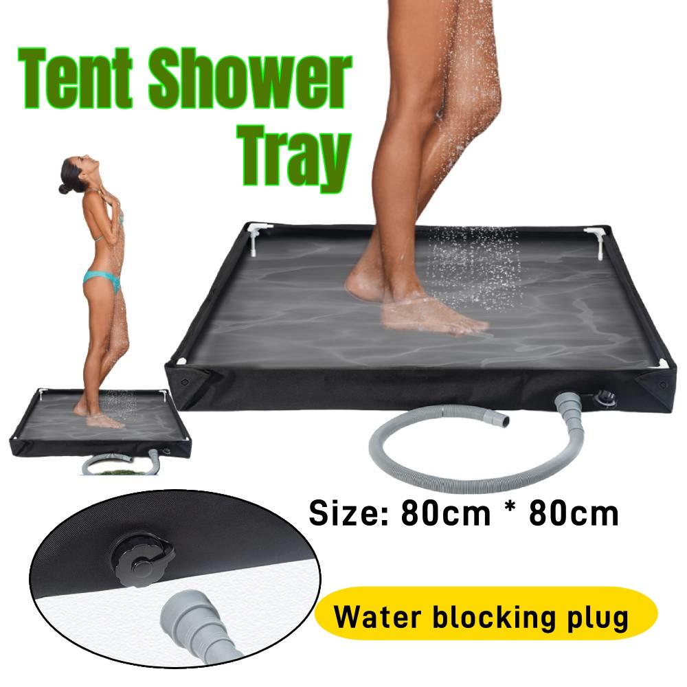 Tenda de Chuveiro para Camping Base de Chão Tenda Externa Bandeja de Chuveiro Dobrável Prato de Chuveiro Bacia de Chuveiro para Animais de Estimação Base para Camping Viagem