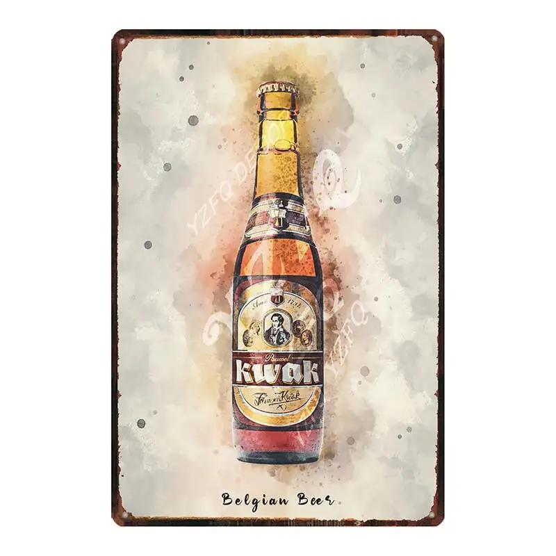 Belgian Beer Jupiler Duvel  Metal Plate Wall Pub Kitchen Restaurant Home Art Decor Vintage Iron Poster Gift 8x12inch DU-6718B