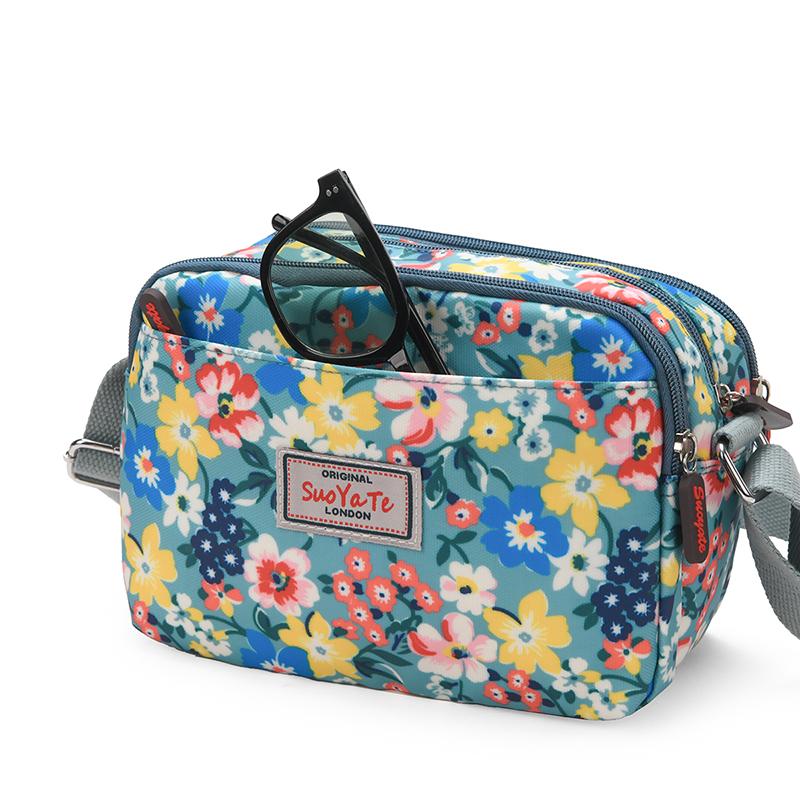 Nylon Shoulder Bags For Women Fashionable Small Square Bag Waterproof Capacity Mommy Bag Ladies Colorful Printed Crossbody Bag