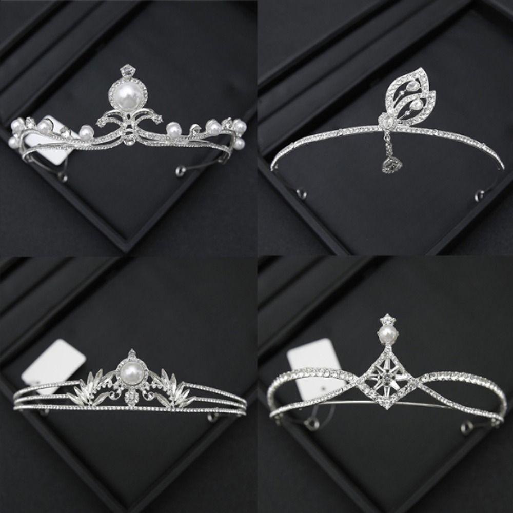 Simple Design Wedding Bride Crown Crystal Rhinestone Princess Crown Wedding Ceremony