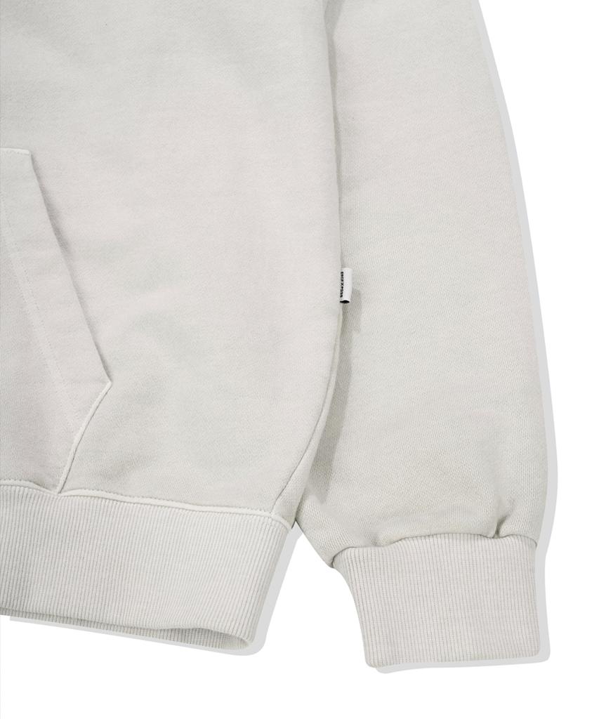 Escapefrom Rose Stamp Print Two-Way Pigment Zip-Up Hoodie Sand Beige