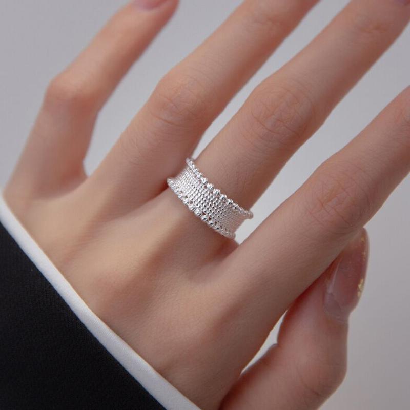 foxanry Minimalist Irregular Finger Rings for Women Couples Geometric Handmade Trendy Elegant Party Jewelry Gifts