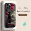 Fantasma cool japanische Samurai-Malerei Handyhülle Für iPhone 17 16 15 14 13 12 Plus Pro Max High-End Luxus Magsafe Schaffell