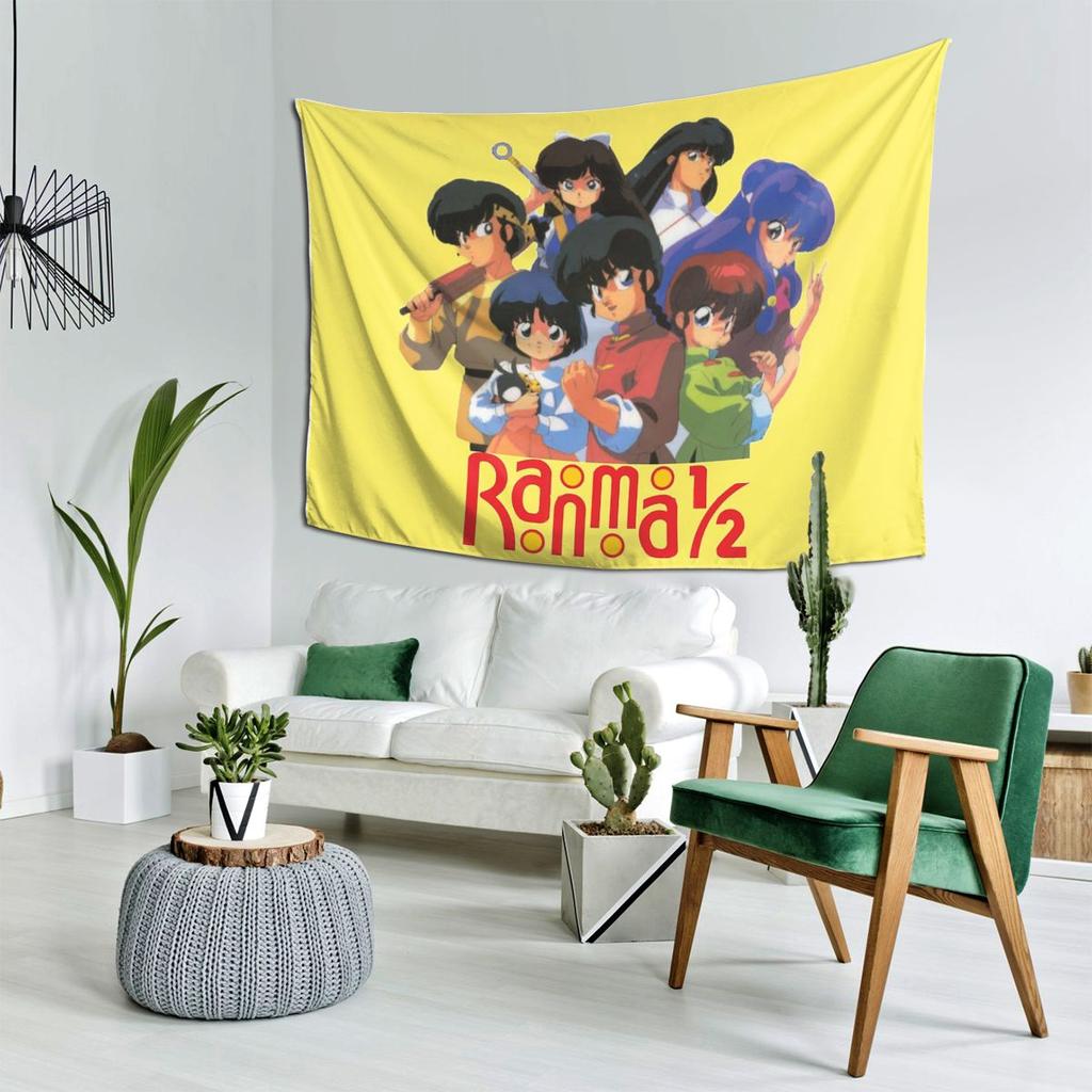 Ranma Saotome Pig Girls Tapestry Decor Art Aesthetic Tapestries for Living Room Bedroom Home Wall Cloth Wall Hanging