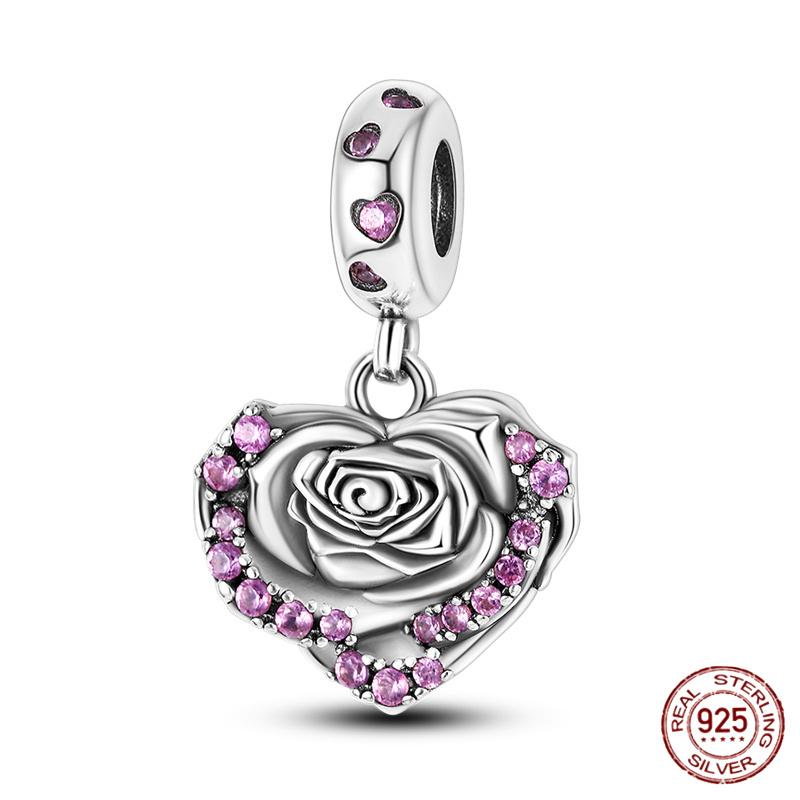 Copper Purple Series Pony Bear Butterfly Shape Charm Beads For 3Mm Original Bracelet Diy Women Jewelry Gift