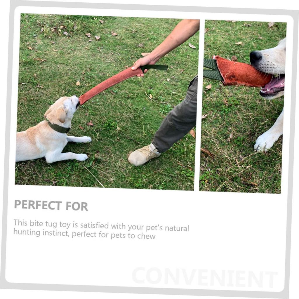 SAFIGLE Dog Bite Stick for Dog Training Hunting Outdoor Pet Difficult Dog Tug Chew Toy for Cowhide Bite-Resistant Puppies, Toy, Stick, Leather,