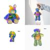 Personalised Rainbow Ombre Bunny Rabbit Teddy Colorful Cute Plush Doll Birthday Gift