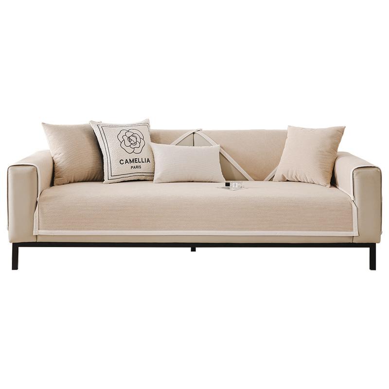 Neues Frischecreme Sofa Kissen Chenille Vier Jahreszeiten Universal Rutschfest Und Anti-Kratz Sofa Kissen Sofaüberwurf Haartuch