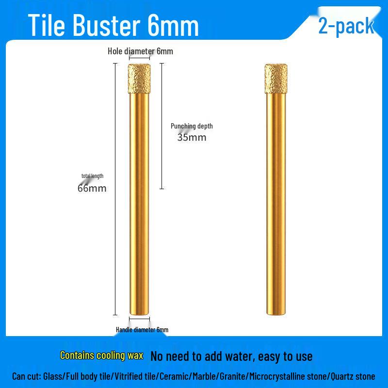 

Brazed Hole Saw Bit for Dry Drilling Tiles, Marble, Glass, Stone & Ceramic with Electric Drill