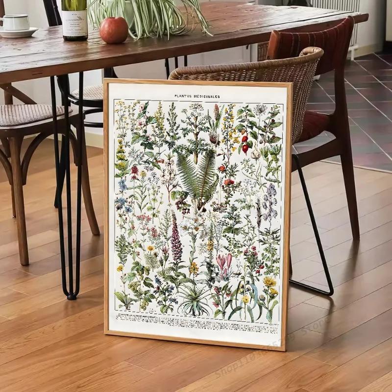 Vintage Plants Mushroom Medicine Flower Insect Butterfly Poster Paper Print Home Bedroom Entrance Art Painting Decoration