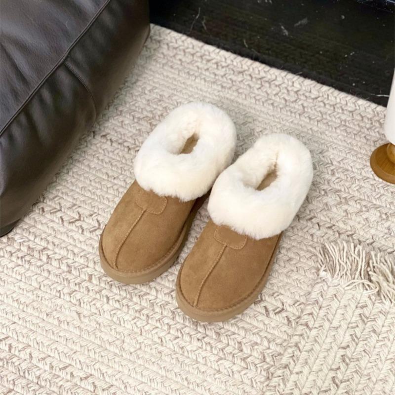 Snow boots fur integrated winter new flip mouth Tazt thermal cotton shoes women's fur boots