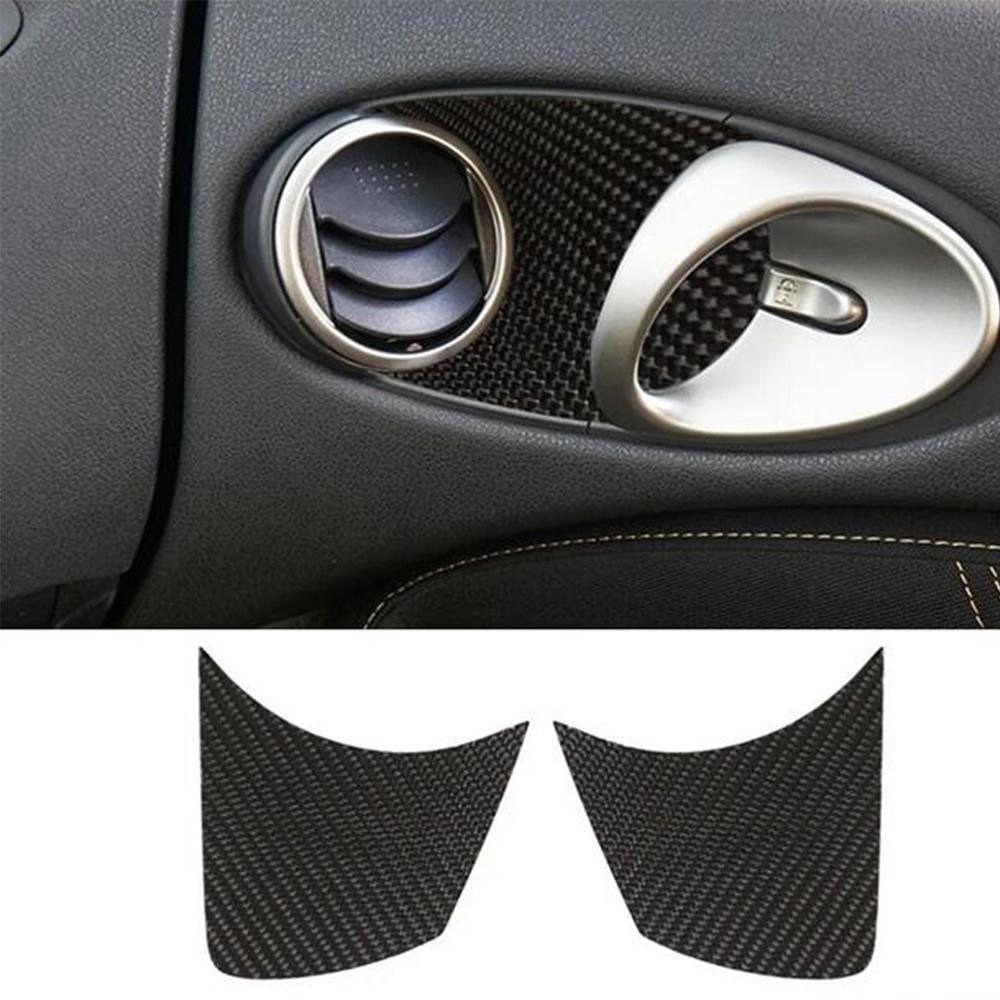 1Set Carbon Fiber Interior Door Handle Bowl Panel Cover For Nissan 370Z 2009-20