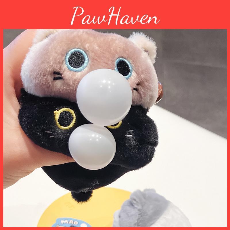 Cat Plush Charming Fish Bubble Blowing Keychain With Cartoon Style Ideal For Key Lovers Chain