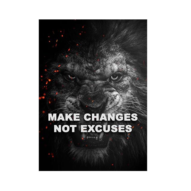 Lion and Tiger Motivational Text Posters Wall Art Canvas Prints Modern Animals Paintings Living Room Home Office Decor Pictures