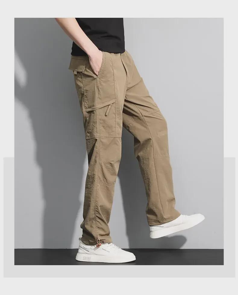Men's Plus Velvet Thick Winter Cargo Pants - Loose, Multi-Pocket, Windproof, Waterproof, Quick-Drying.