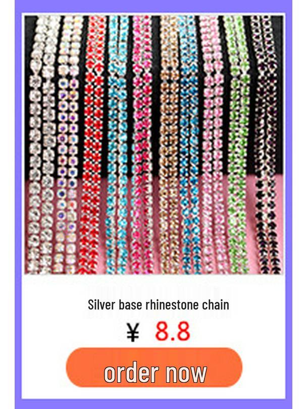 Colorful Rhinestone Claw Chain for Phone Cases, Nail Art, Apparel, & Wedding Dress Accessories