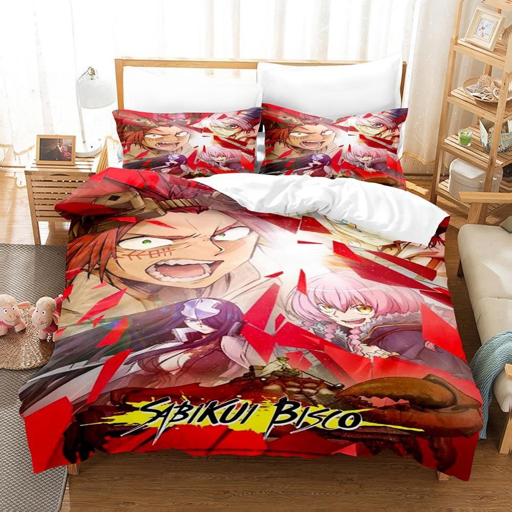 3D Printed Anime Bed Sheet Sabikui Bisco Bedding Set Single Twin Full Queen King Size Bed Set Adult Kid Bedroom Duvetcover Sets