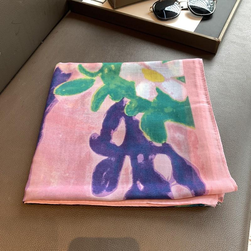 110cm Square Cotton Scarf Lightweight Wrap Shawl Women Elegant Minimalist Fashion Accessory