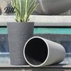 Sturdy Decorative Pot for Living Room Entryway Tall Round Flower with Drainage Holes, 17 Inch Stone-Look Versatile Indoor Outdoor Greenery Container
