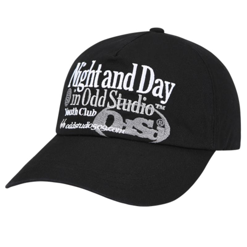 

ODD STUDIO Night & Day Embroidered Logo Ball Cap - BLACK BLACK_ONE