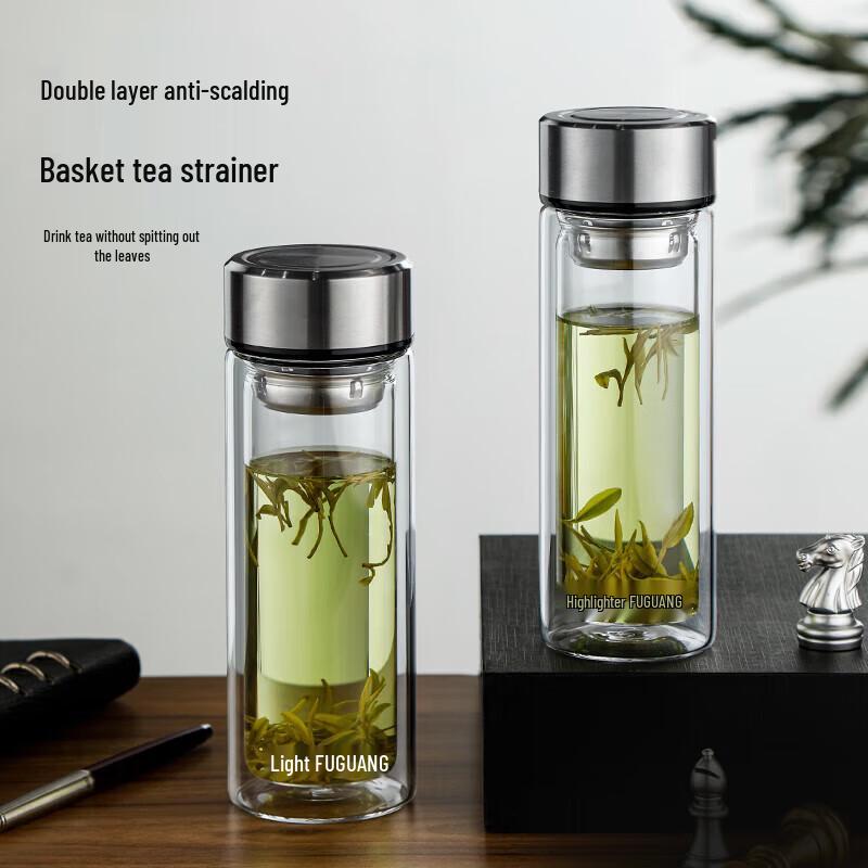Chuchuang Mommy Glass Water Bottle with Tea Infuser