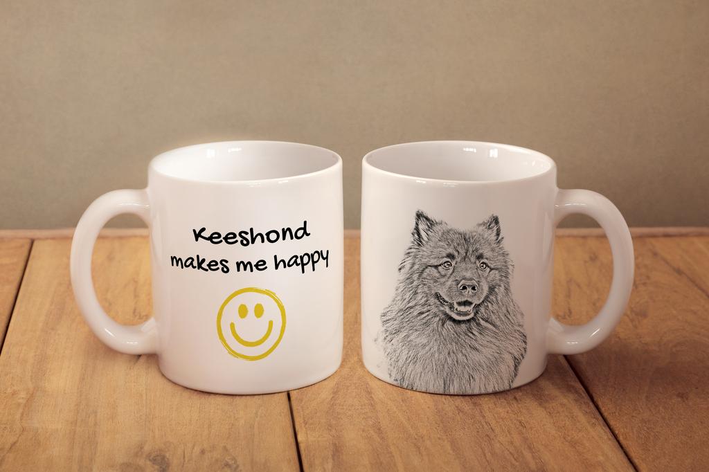 Keeshond, Dutch Barge Dog, Smiling Dutchman, - Cup with a Dog, Cheerful Cup for a Dog Lover, Personalized Gift from the Art-Dog Brand