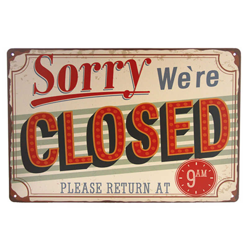 Sorry We Are Closed MY GARAGE MY RULES Sign Plaque Barn or Man Cave Craft Wall Painting