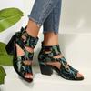 New Stylish and Versatile Plus-size Shoes, Thick High-heeled Hollowed-out Open-toe Sandals