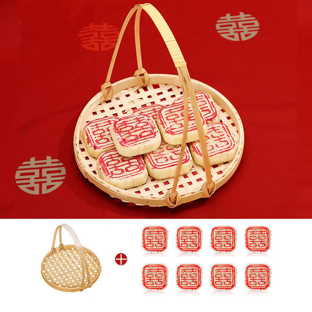 Bamboo Woven Fruit Basket Serving Trays Decor Food Storage for Home Kitchen Picnics Vegetable Storage Snack Organizer Stand