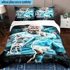 Haaland Calciatore Set Biancheria da Letto 3 Pezzi Stampa 2D (Include 1 Copripiumino + 2 Federe Senza Imbottitura), Decorazione camera da letto, Regalo ventilatore