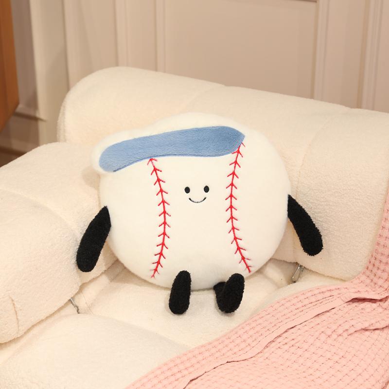 Trendy Baseball & Honkbalknuppel Pluche Speelgoed Schattige Honkbal Sportpop Comfortabel Zacht Honkbal Knuffelkussen Leuke Sofa Decoratie 45-62cm