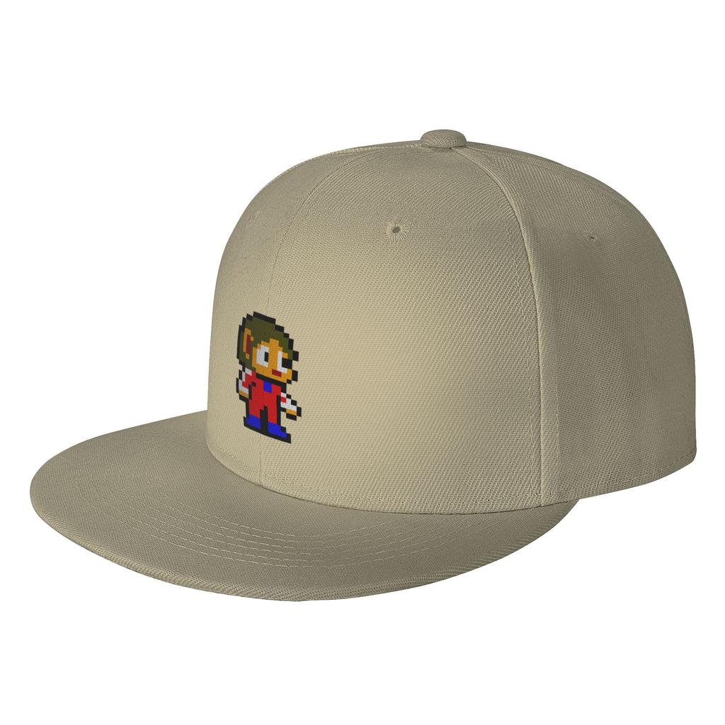 Fashion Alex Kidd Pixel Art Flat Brim Sun Hat American Street Style Brand Cap