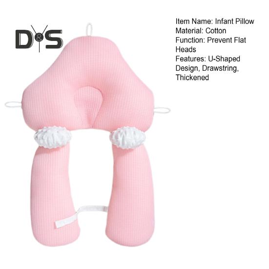 Soothing Baby Sleep Pillow for Correct Head Shape U-Shaped Design To Prevent Flat Heads Prevent Rolling Falling Double-Sided for Heating Cooling