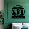 1pc Metallic Custom Prairie Horseman Wall Art, Personalized Handmade Name-Engraved Sign, Rustic Decor for Entryway, Terrace or Gift, Wall Sculpture