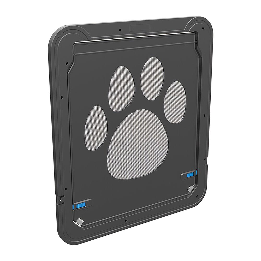 Pet Screen Door Magnetic Flap Screen Automatic Lockable Black Door for Dogs