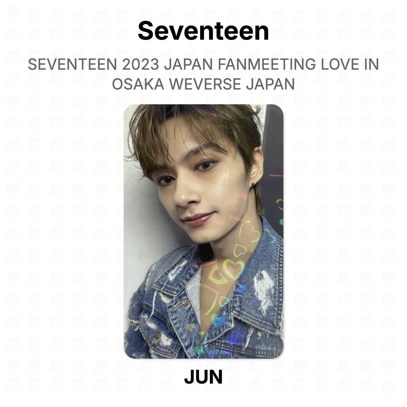 Seventeen 2023 ЯПОНСКИЙ ФАН-МИИТИНГ LOVE IN OSAKA WEVERSE JAPAN Официальная фотокарточка JUN gray