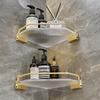 Acrylic Bathroom Wall Corner Shelf Shower Rack Shampoo Holder Wall Mounted Brushed Gold Corner Shelves Toilet Shampoo Holder