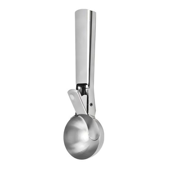 Ice Cream Fruit Scoop, Stainless Steel Ice Cream Scooper with Trigger Non-Slip Handle, Heavy Duty Metal Ice Cream Scoop for Ice Cream Fruit Balls