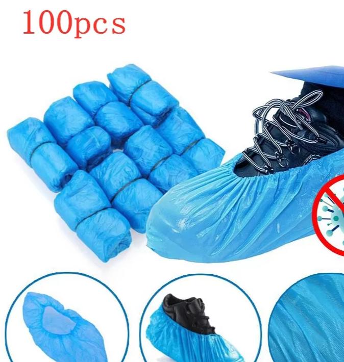 

Одноразовые бахилы, водонепроницаемые бахилы, резиновые сапоги с высоким голенищем для фермерства в дождливую погоду, пластиковые сапоги для активного отдыха синий