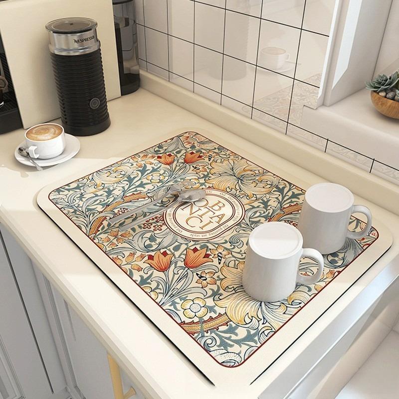Sottobicchiere in Tessuto Assorbente con Stampa Retro e Base Antiscivolo per Tazze da Caffè