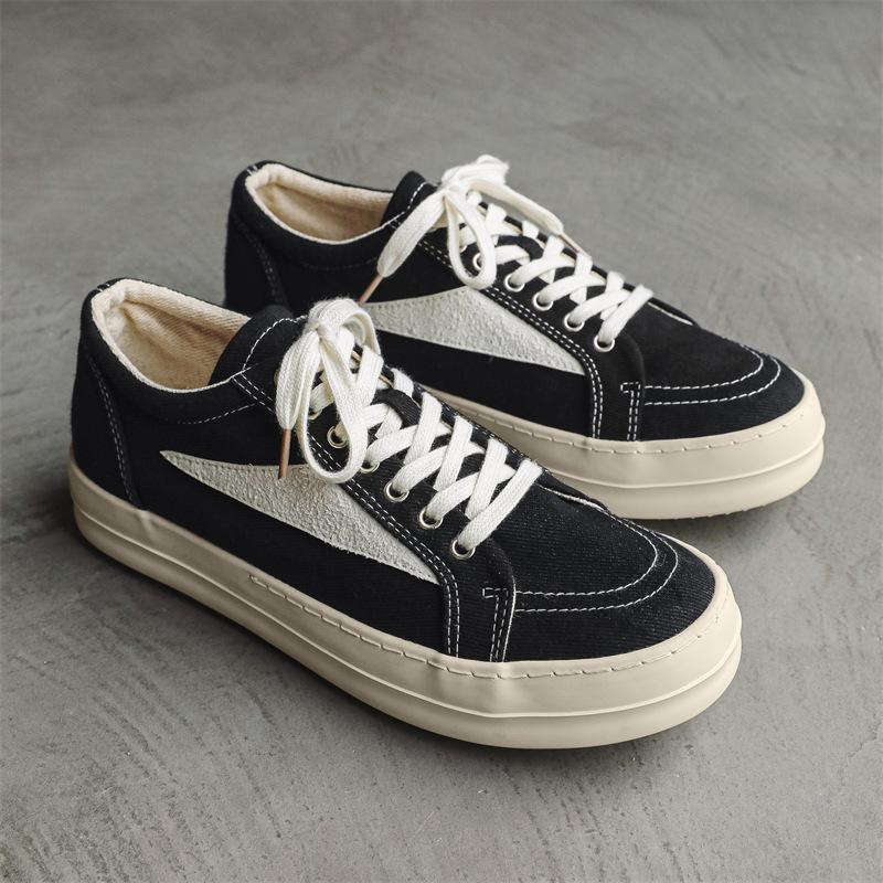

Niche inverted triangular platform canvas shoes spring height increase casual retro sports board shoes ro style 35