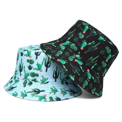 Women's Bucket Hat Botanical Flower Print Fisherman Hat Spring Summer Outdoor Sun Protection Hat Men