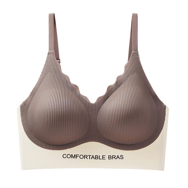 Soft Lifting Fixed Cup, Seamless Back, No Steel Ring Support, Bra Thin Summer