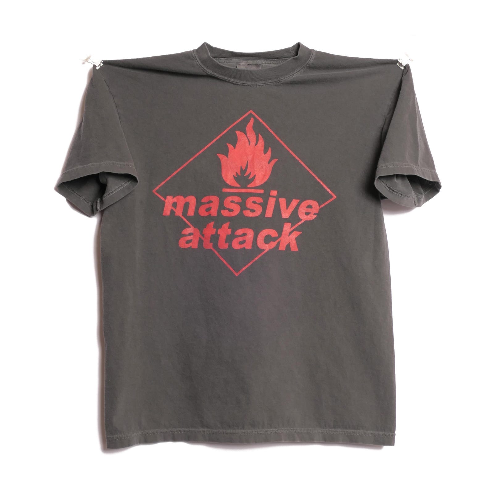 Massive Attack Band Tee English trip hop collective Bristol England Alternative Tour Unfinished Sympathy Ultra Faded Heavyweight Shirt - Med 3XL