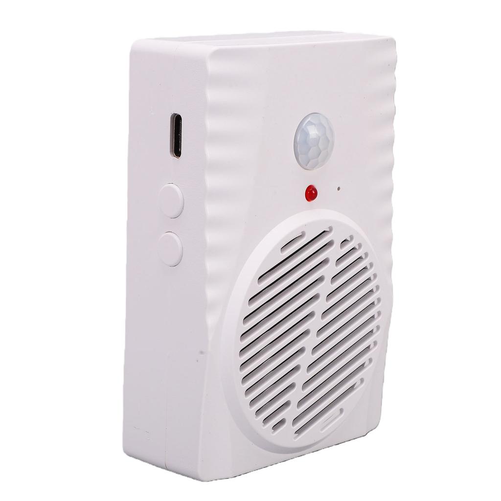 Motion Activated Voice Player Battery Operated Welcome Doorbell Supports MP3 Files Via Type C for Independent Living