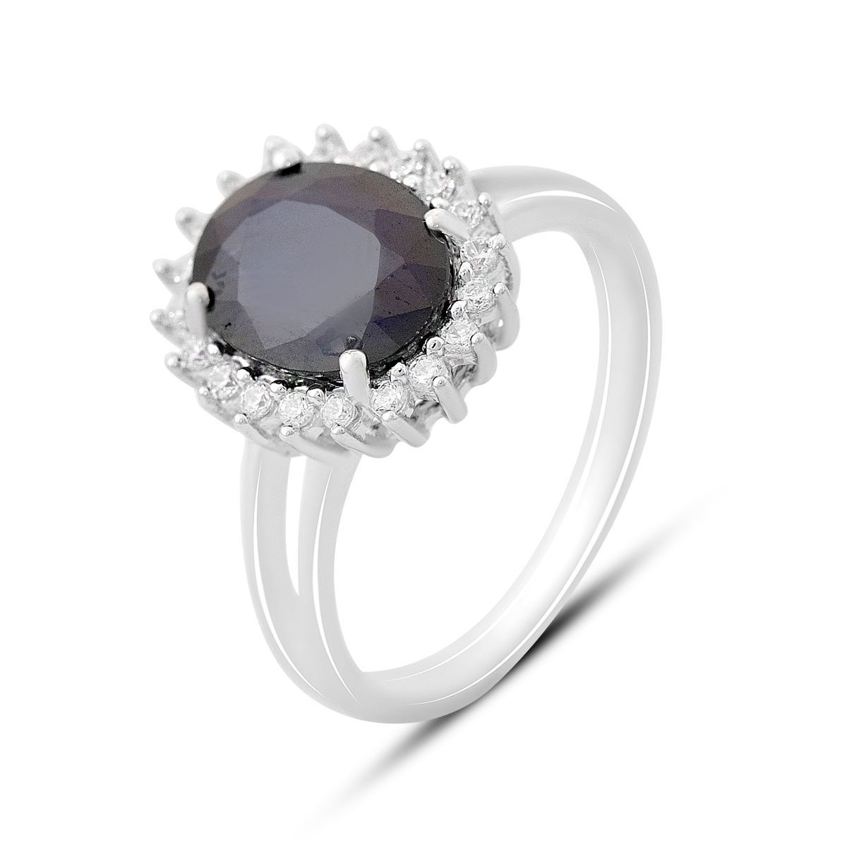 

Silver ring with natural sapphire, cubic zirconia, item weight 3.36 g (2168751) 17 сапфіровий